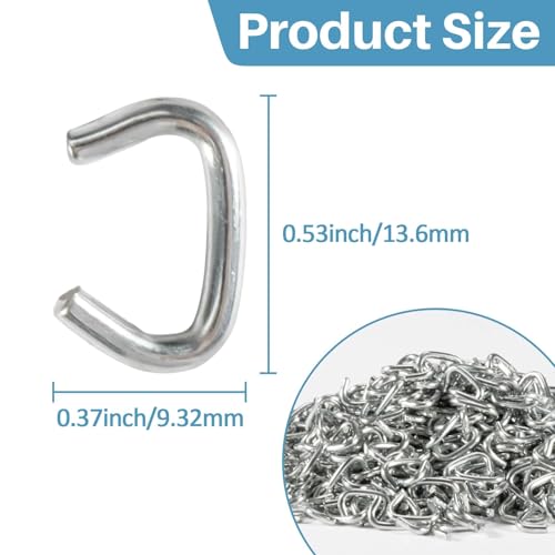 Sukh 650PCS Galvanized Hog Rings - Hog Nose Rings 3/8 Upholstery Heavy Duty for Auto Furniture Upholstery Meat,Sausage Casing,Bagging,Shock Cords Animal Pet Cages
