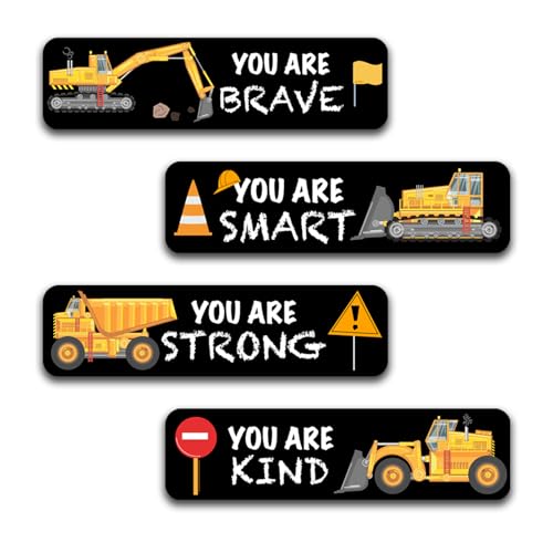4 PCS Construction Wall Decals Glow in The Dark£¬Construction Stickers Toddler Room Decor for Kids Baby Nursery, Boys Glowing Motivational Wall Art Inspirational Sticker