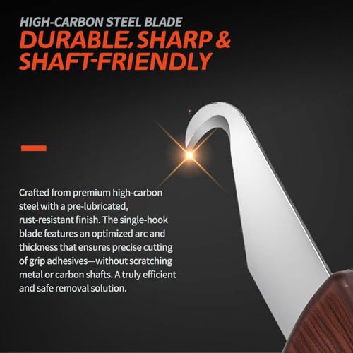 7-Piece High-Carbon Steel Hook Knife Set with Wood-Grip Handle - Wood-Grain Textured