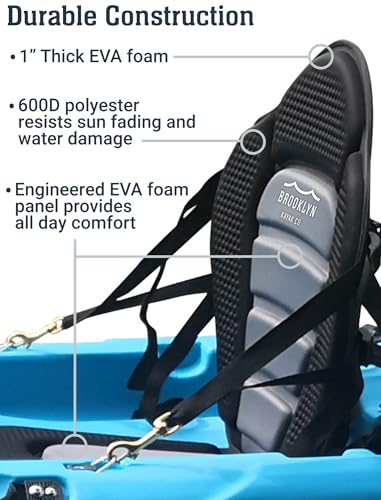 BKC Brooklyn UH-PS223 Memory Foam Kayak Seat 1 Pack - Adjustable, Waterproof Support