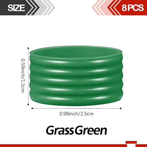 Silicone Racket Grip Bands - 8 Pcs Grass Green for Tennis & Pickleball