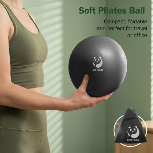 9 Inch Anti-Burst Small Exercise Ball - Black for Pilates & Yoga