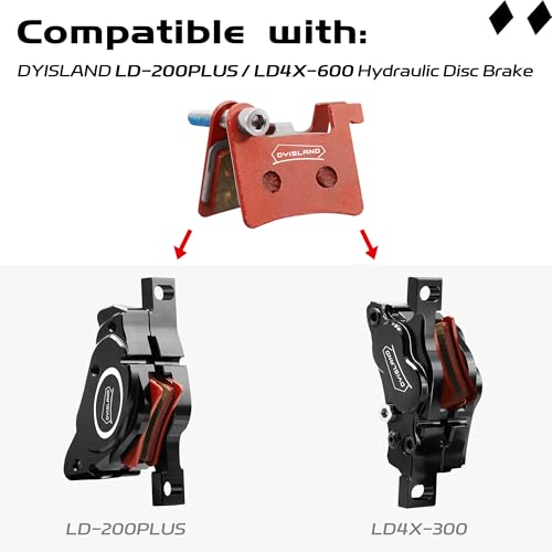 DYISLAND MT600 Electric Bike Disc Brake Pads - Semi-Metallic, Two Pairs