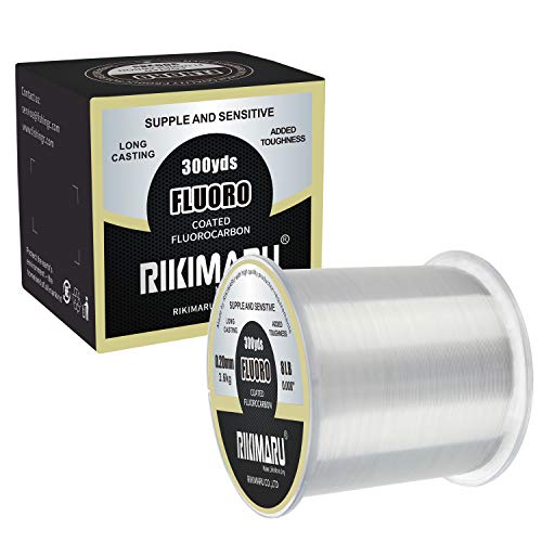 Fluoro Fishing Line - 100% Soft Fluorocarbon, 6 lb, 300 yds, Clear
