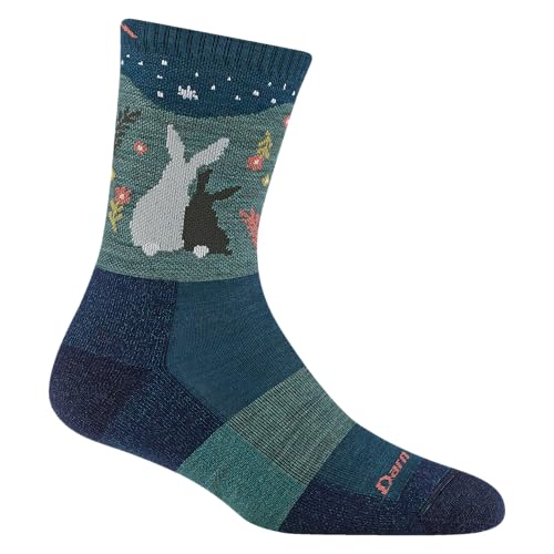 Darn Tough Women's Critter Club Micro Crew Lightweight Cushioned Socks Medium Eclipse