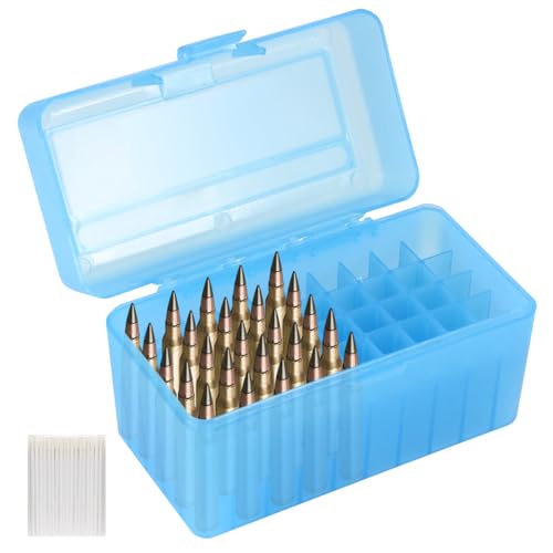 Locking Ammo Box - Portable Storage Case for 50 Rounds - Blue
