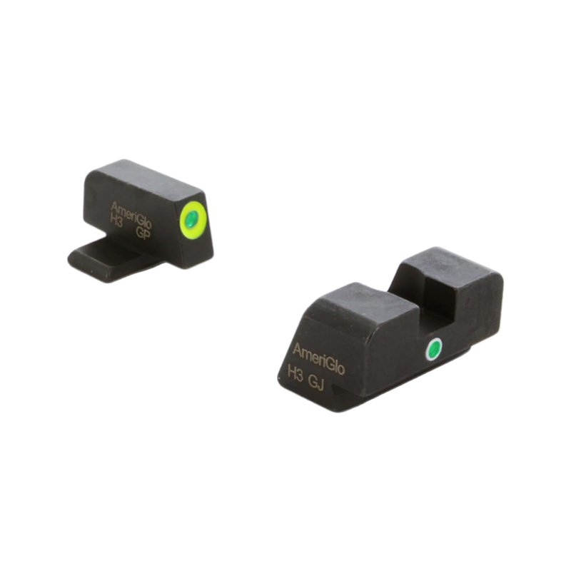 AMERIGLO i-Dot Night Sight Set, Compatible with Sig Sauer Pistols Using #8 Front & #8 Rear | Green Tritium LumiGreen Outline Front Sight & Green Single Dot Rear Sight