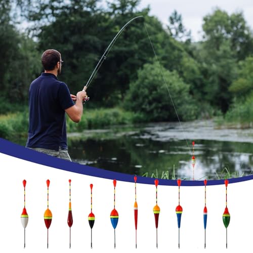 10 Pcs Fishing Floats - Oval Foam Slip Bobbers for Trout & Catfish