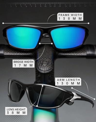 Polarized Sports Sunglasses for Men - UV400 Protection, 4-Pack