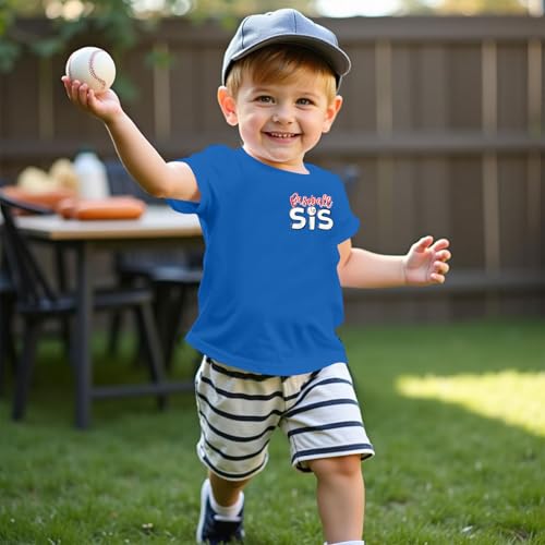Toddler Baseball Shirt - Short Sleeve Tee Top, D-Blue, 2-3T