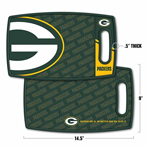 YouTheFan NFL Green Bay Packers Logo Cutting Board - 14x9 Inch Reversible Kitchen Utensil