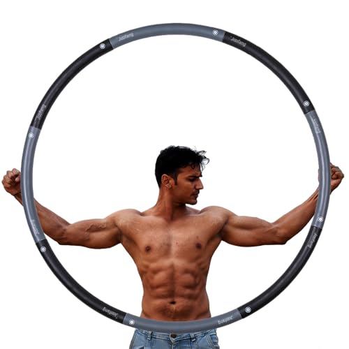 40in Adjustable Weighted Hula Hoop for Adults - Black Gray