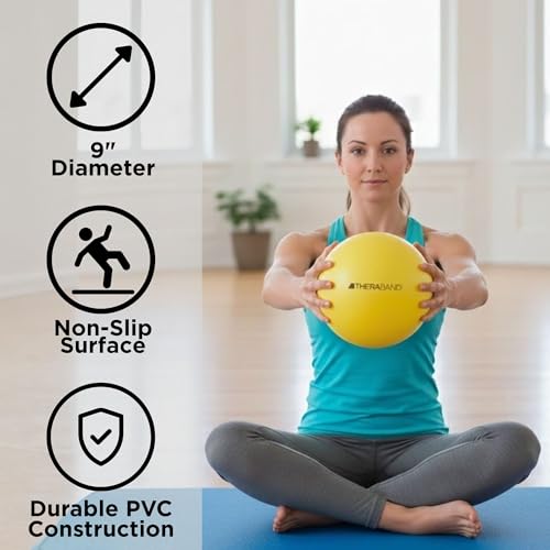 9-Inch Mini Yoga & Pilates Ball - Anti-Burst Therapy Ball, New Version