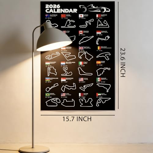 Formula 1 Poster Wall Art - Black Canvas Print (23.6x15.7 inch)