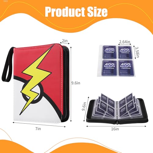 Portable Trading Card Binder with Zipper Closure - 50 Pages