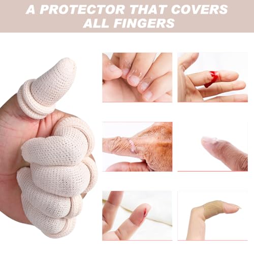 10-Piece Breathable Finger Bandage Set - Protective Cotton Fingertip Cots