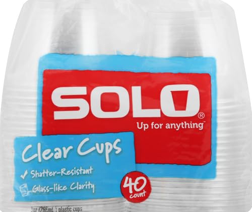 Clear Plastic Cups, 9 oz, 40-Count Pack - Durable Drinkware