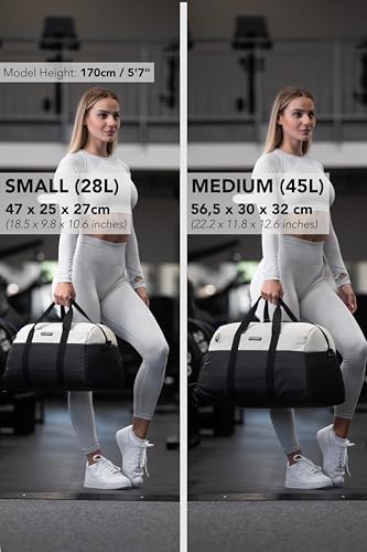 Fitgriff Gym Bag V2 for Men & Women with Shoe & Wet Compartment - Small Black Duffle 19x10x11 inches