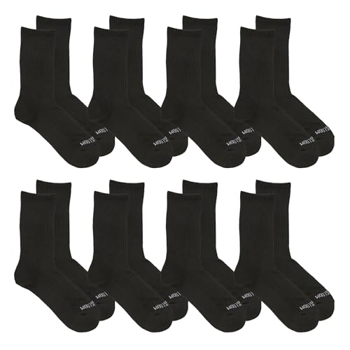 Fruit of the Loom Boys Large Crew Coolzone Socks 8-Pack Black & Multi-Color