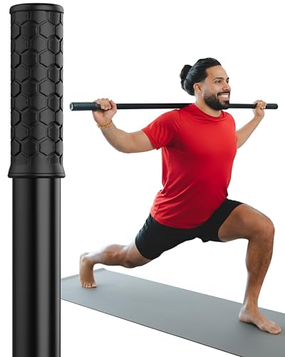 5ft Bamboo Yoga Stick for Mobility & Flexibility - Abyss Black