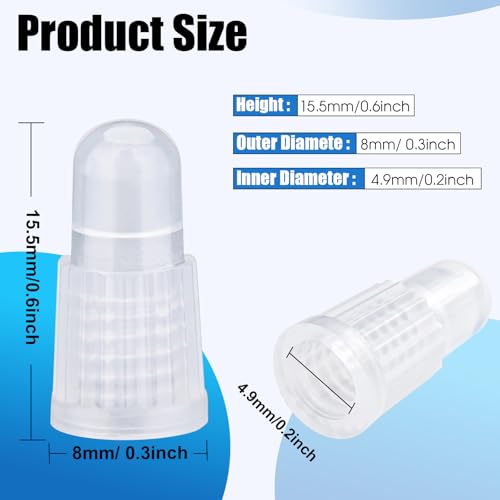 Plastic Presta Valve Caps for Bike Tires - Lightweight Dust Covers - Transparent