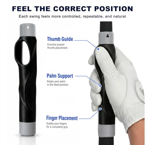 Golf Grip Trainer - Improve Hand Placement for Consistent Shots - Gray