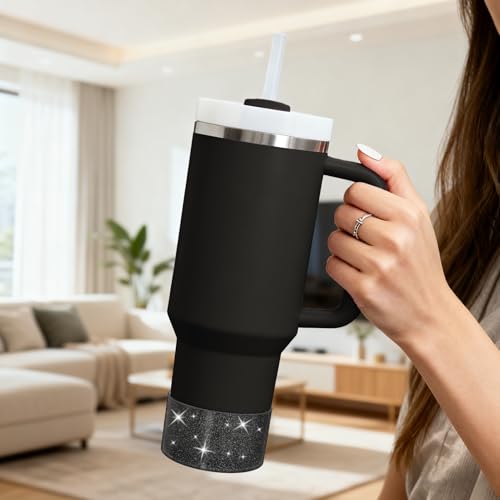 Glitter Silicone Protective Boot for Tumblers 20-40oz - Black