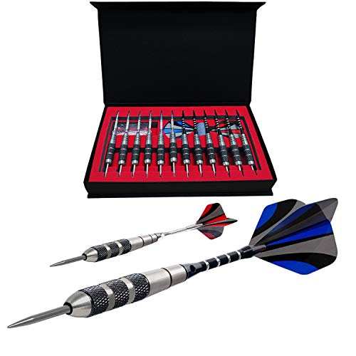 WINSDART Solid Laser Dart Set 12 Pcs 22g Steel Tips with Aluminum Shafts & Gift Box
