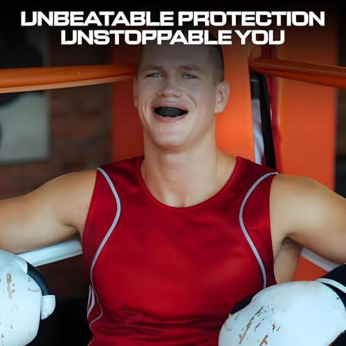 Kids Sports Mouth Guard with Case - BPA Free, Black