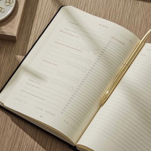 Intelligent Change Black 3-Month Productivity Planner | Undated A5 Daily & Quarterly Organizer