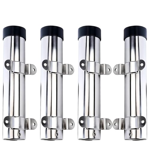 Amarine Made 4-Pack Stainless Steel Transom Mount Rod Holders for Boats