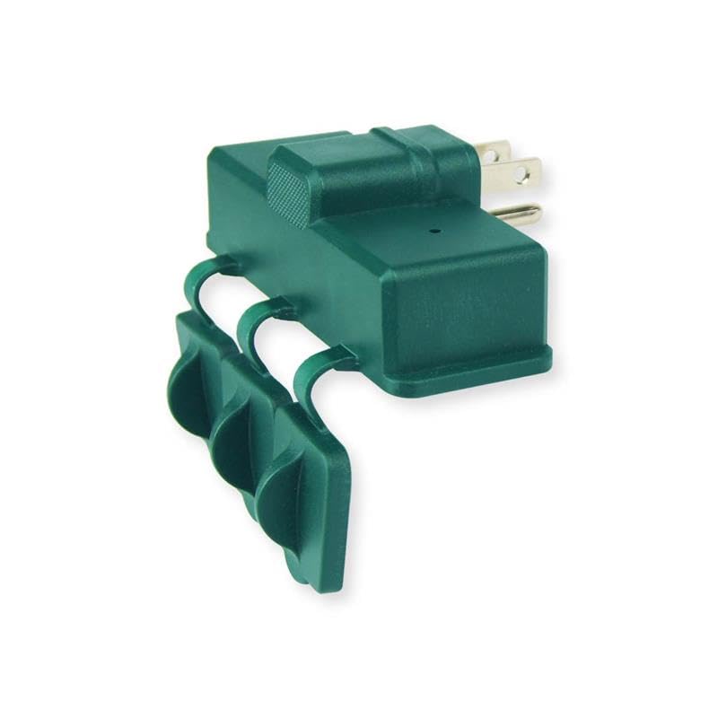 OSKOS 3-Prong Weatherproof 3-Outlet Extender Adapter, Heavy Duty Triple Grounding Outlet with Dust-Proof Cover. Indoor/Outdoor Use, ETL Listed, 4 Pack.