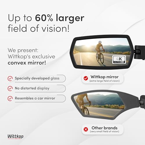Bike Mirror with Large HD Vision | 360° Rotatable & Foldable