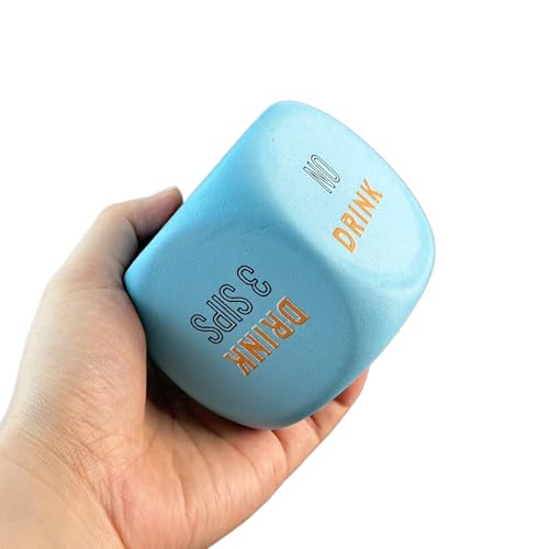 Large Drinking Dice Game - 2.75" Giant Foam Dice - Blue