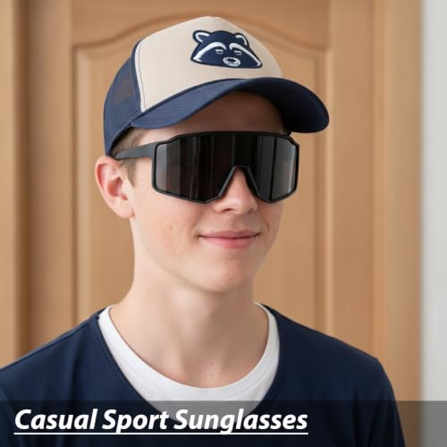 AVV Polarized Cycling Glasses for Men Women Teens UV400 Protection Black & Grey Lens
