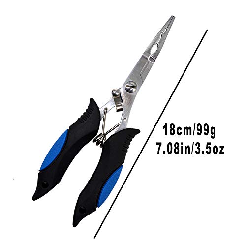 Stainless Steel Fishing Pliers - Needle Nose Multitool with Sheath & Lanyard - Color-1