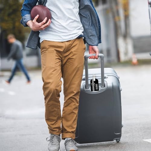 Football Themed Luggage Tags - 2 Pack PU Leather Suitcase Tags