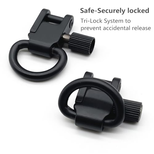 Sling Swivel Mounts with D-Ring - 2PCS Black