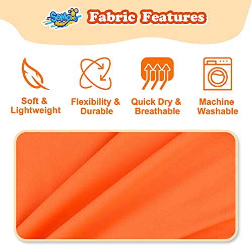 Boys' Long Sleeve Rash Guard UPF 50 Sun Shirt - Orange, 9-10 Years