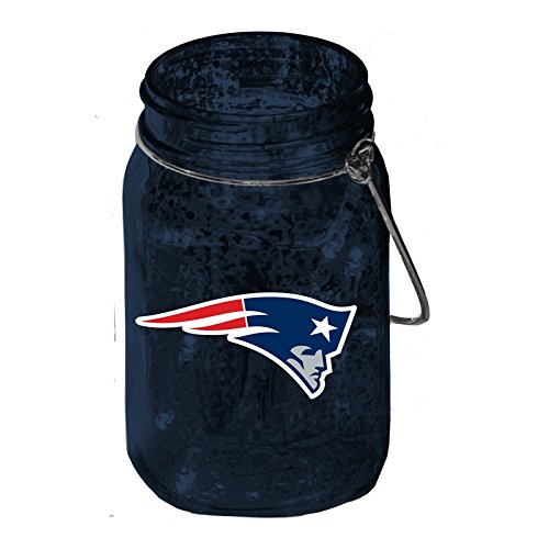 New England Patriots LED Mason Jar Lantern with String Lights