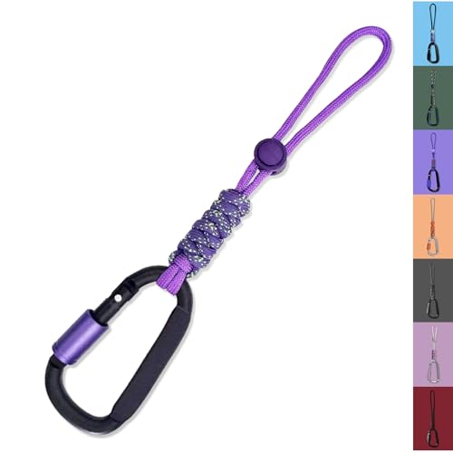 Paracord Keychain with D-Ring Carabiner & Screw Lock - Purple