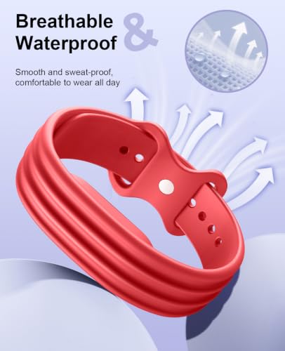 TiMOVO Replacement Silicone Active Band for Fitbit Air 5 - Small, Royal Blue/Red/Gray/Black/Starlight