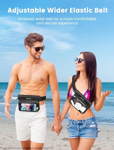 Niveaya Black & Black IPX8 Waterproof Floating Fanny Pack for Phone & Passport
