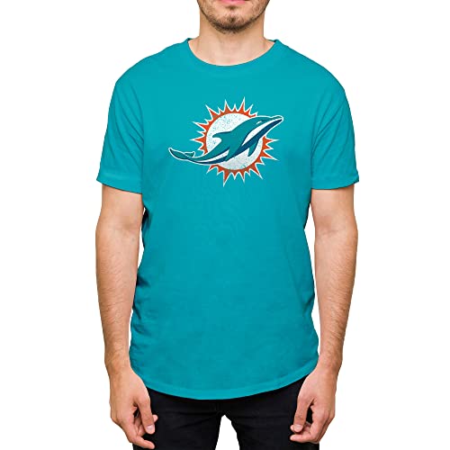 Distressed Miami Dolphins Logo T-Shirt - Large Size