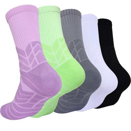 Men's Performance Cushioned Basketball Socks - Large Multi-colored