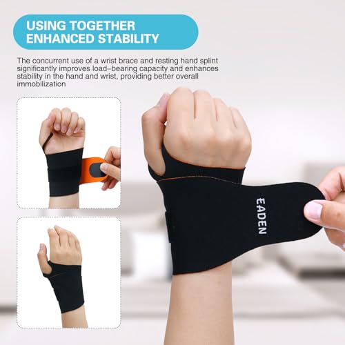 Stroke Resting Hand Splint & Wrist Brace Support Bundle - Prevent Flexion Contractures, Night Immobilizer Wrist Finger Brace with Finger Separator for Stroke Recovery, Arthritis, Tendinitis