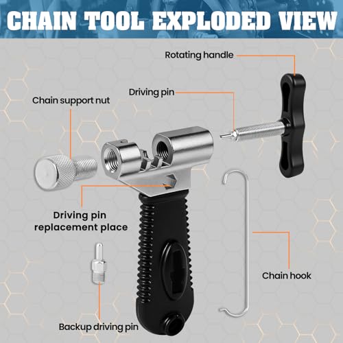 Universal Bike Chain Tool Kit - Chain Breaker & Installer - Black