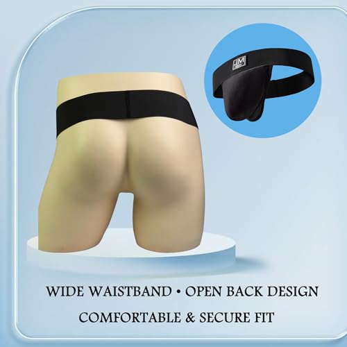 Men's Comfort Jock Strap Athletic Supporter - Medium Black