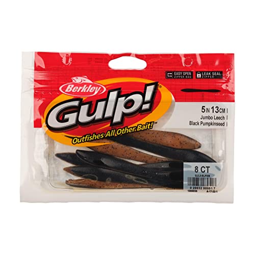 Jumbo Leech Fishing Soft Bait - Black Pumpkin / 5"
