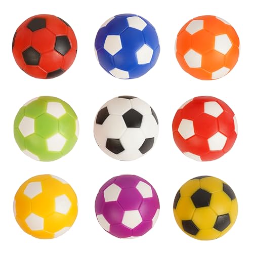 Pack of 9 Mini Foosball Balls - 1.42 Inch Multi-Color